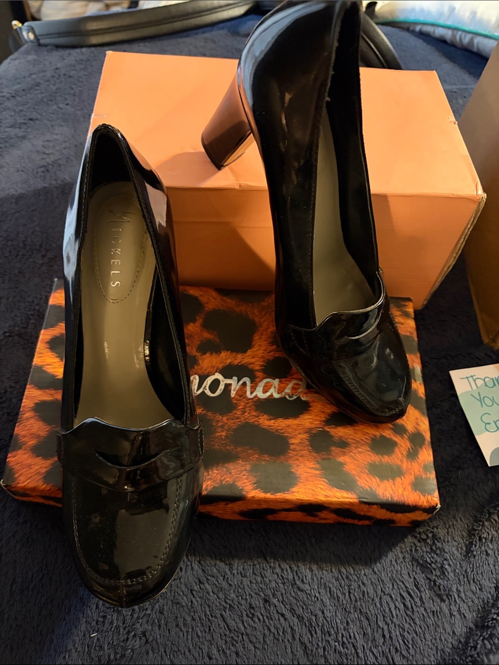 Black Patent Loafer Pump — Women’s Dress Heels Nickels brand size 8